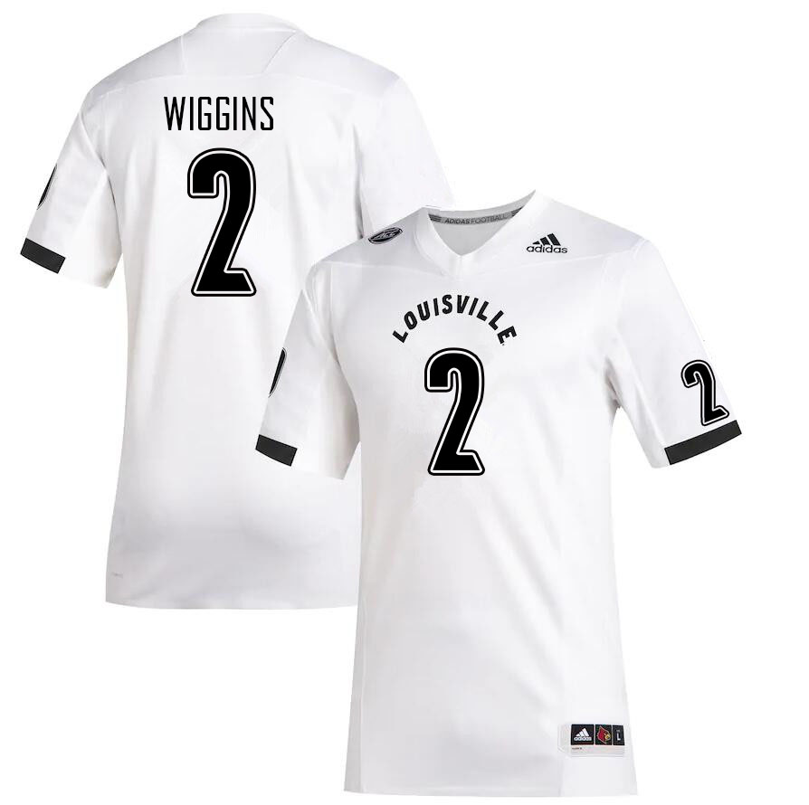 Men #2 Dee Wiggins Louisville Cardinals College Football Jerseys Sale-White